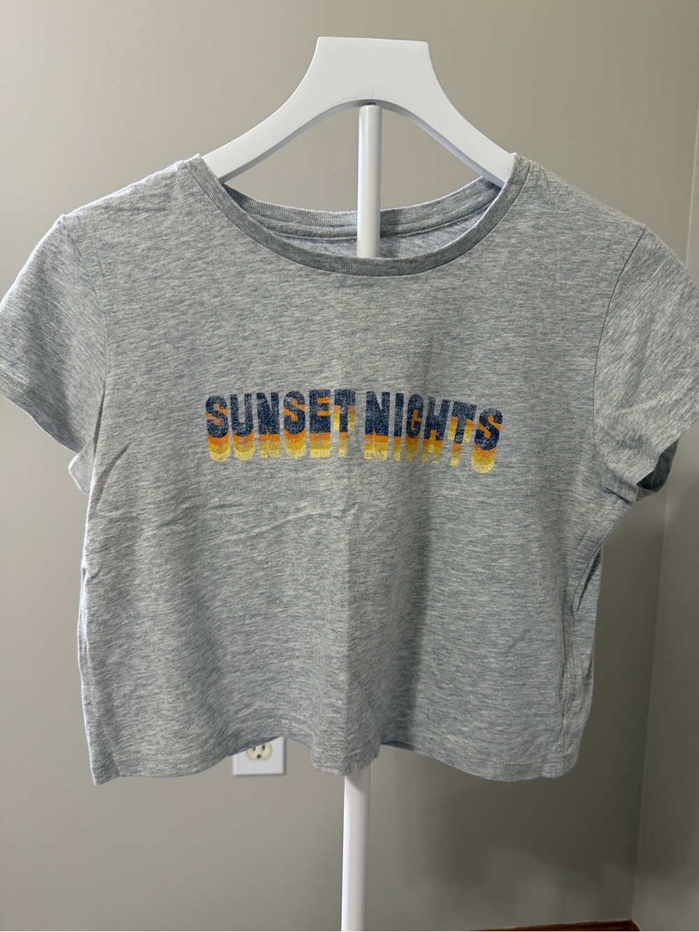 Aerie Sunset Nights Grey Cropped Tee